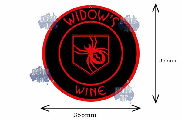 Widows Wine 355mmDIa Tin Sign freeshipping - garageartaustralia