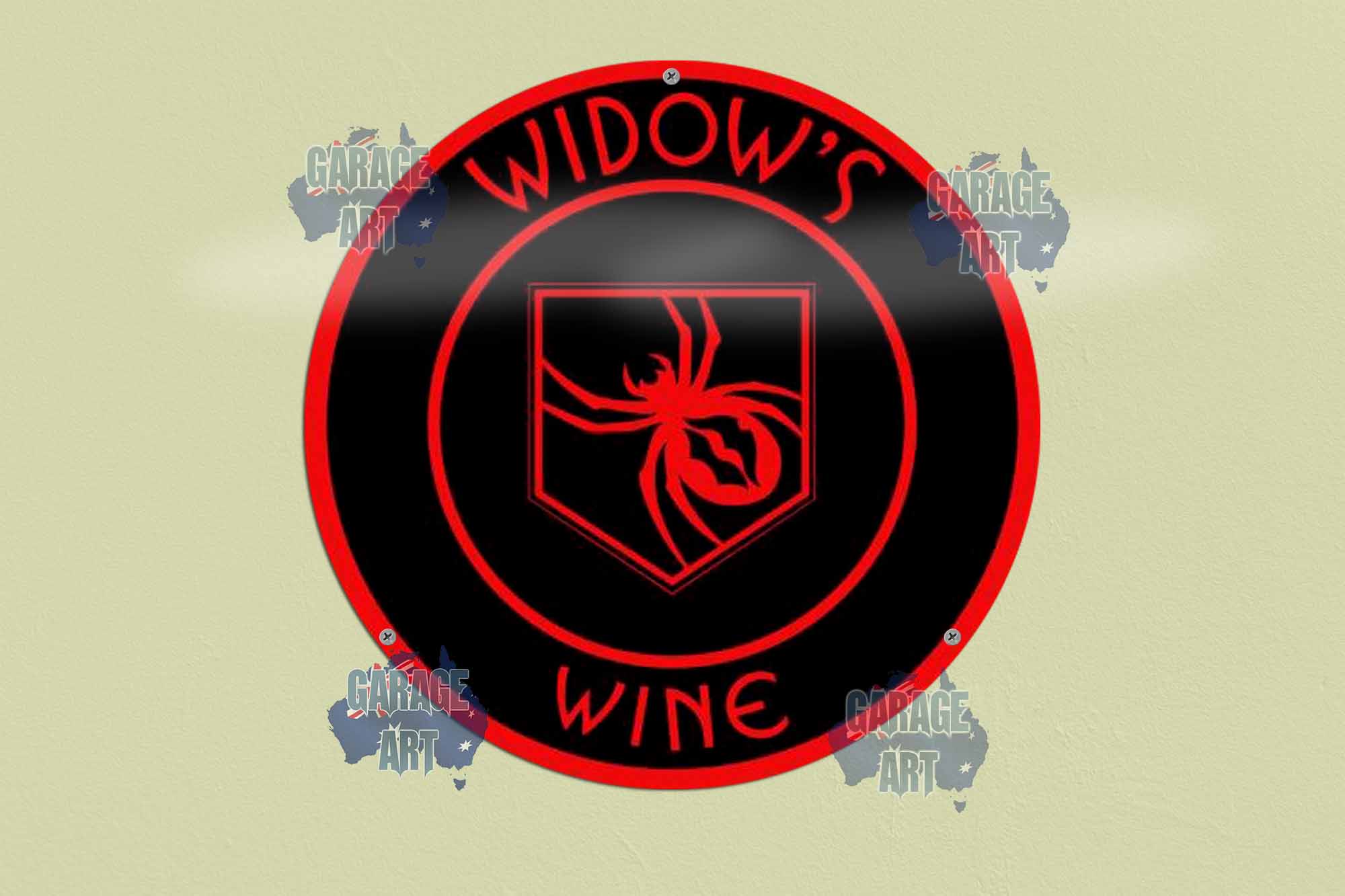 Widows Wine 355mmDIa Tin Sign freeshipping - garageartaustralia