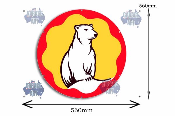 Bundaberg Rum Bear 560Dia Tin Sign freeshipping - garageartaustralia