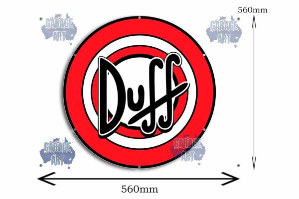 Duff  Beer Logo 560Dia Tin Sign freeshipping - garageartaustralia