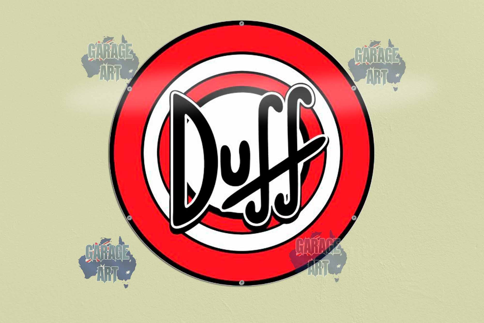 Duff  Beer Logo 560Dia Tin Sign freeshipping - garageartaustralia