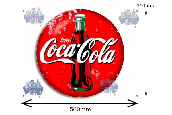 Coca  Cola Ice Cold 560Dia Tin Sign freeshipping - garageartaustralia