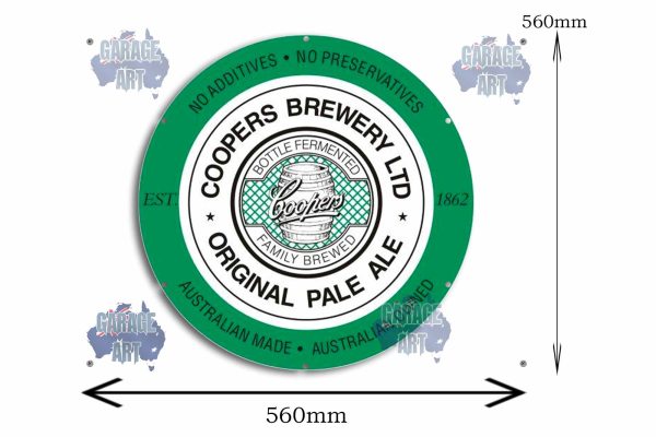 Coopers Pale Ale 560Dia Tin Sign freeshipping - garageartaustralia