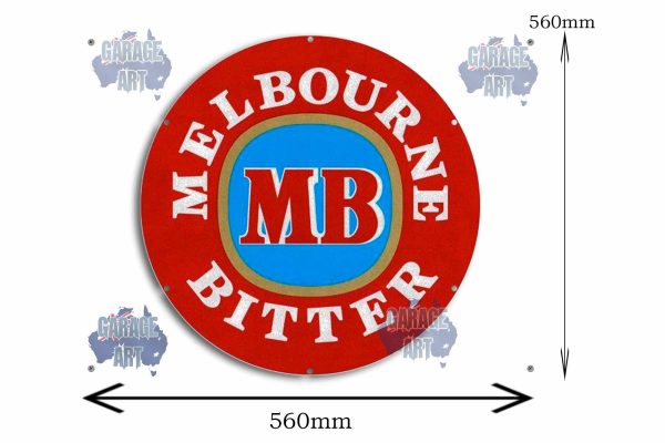 Melbourne Bitter Logo 560Dia Tin Sign freeshipping - garageartaustralia