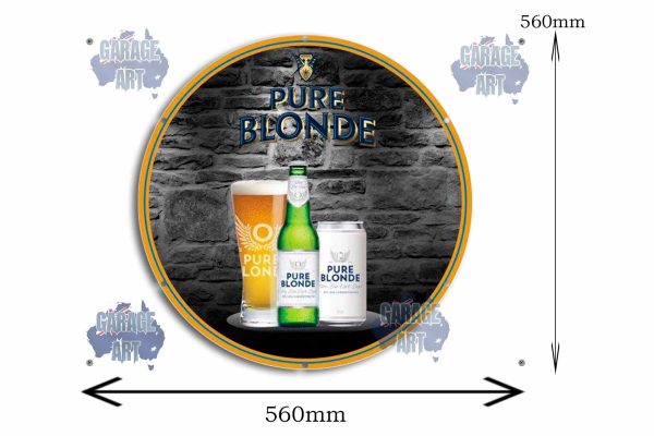 Pure  Blonde Beer Advertisement 560Dia Tin Sign freeshipping - garageartaustralia