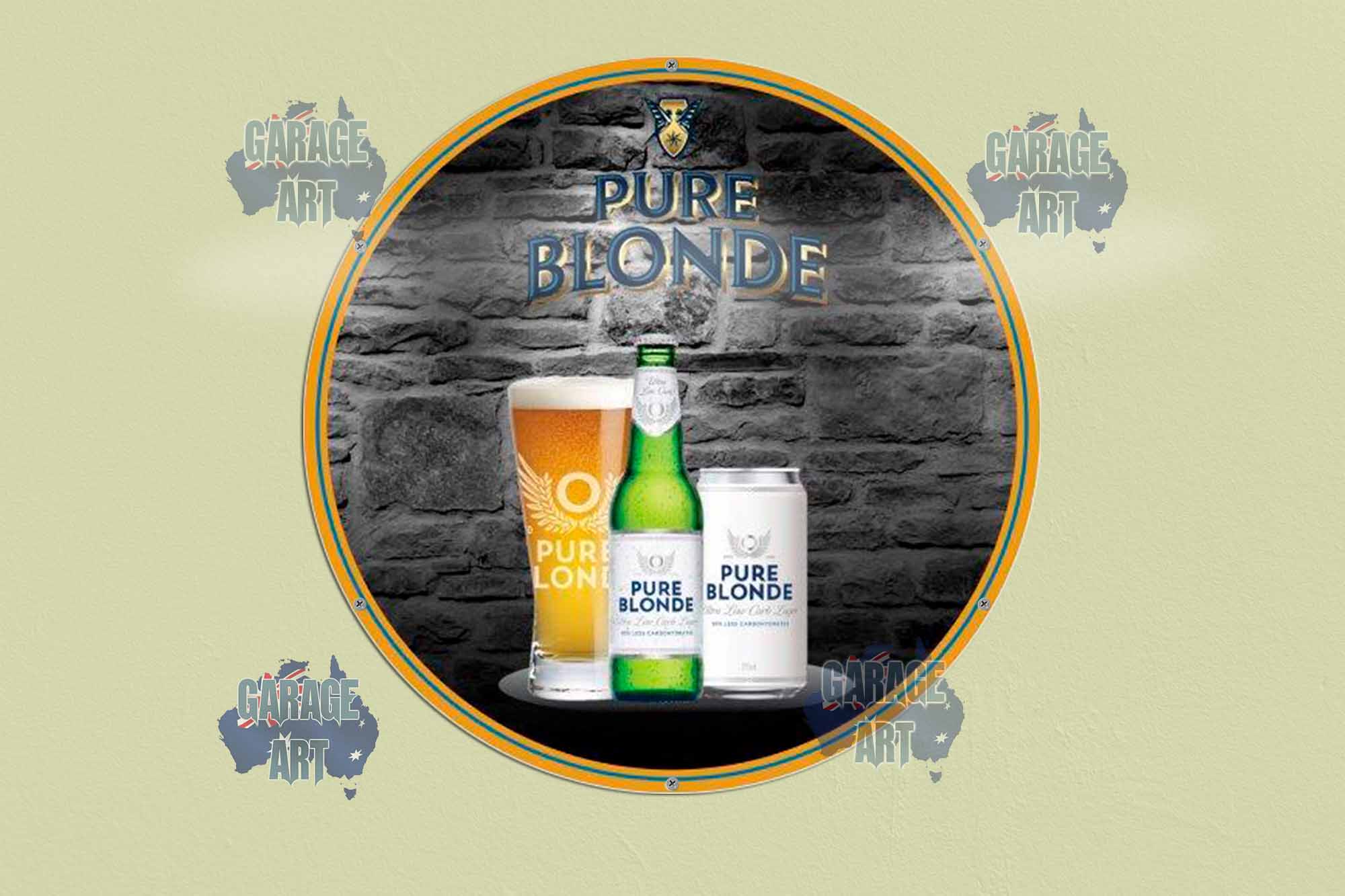 Pure  Blonde Beer Advertisement 560Dia Tin Sign freeshipping - garageartaustralia