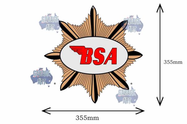 BSA Logo round 355mmDia Tin Sign freeshipping - garageartaustralia