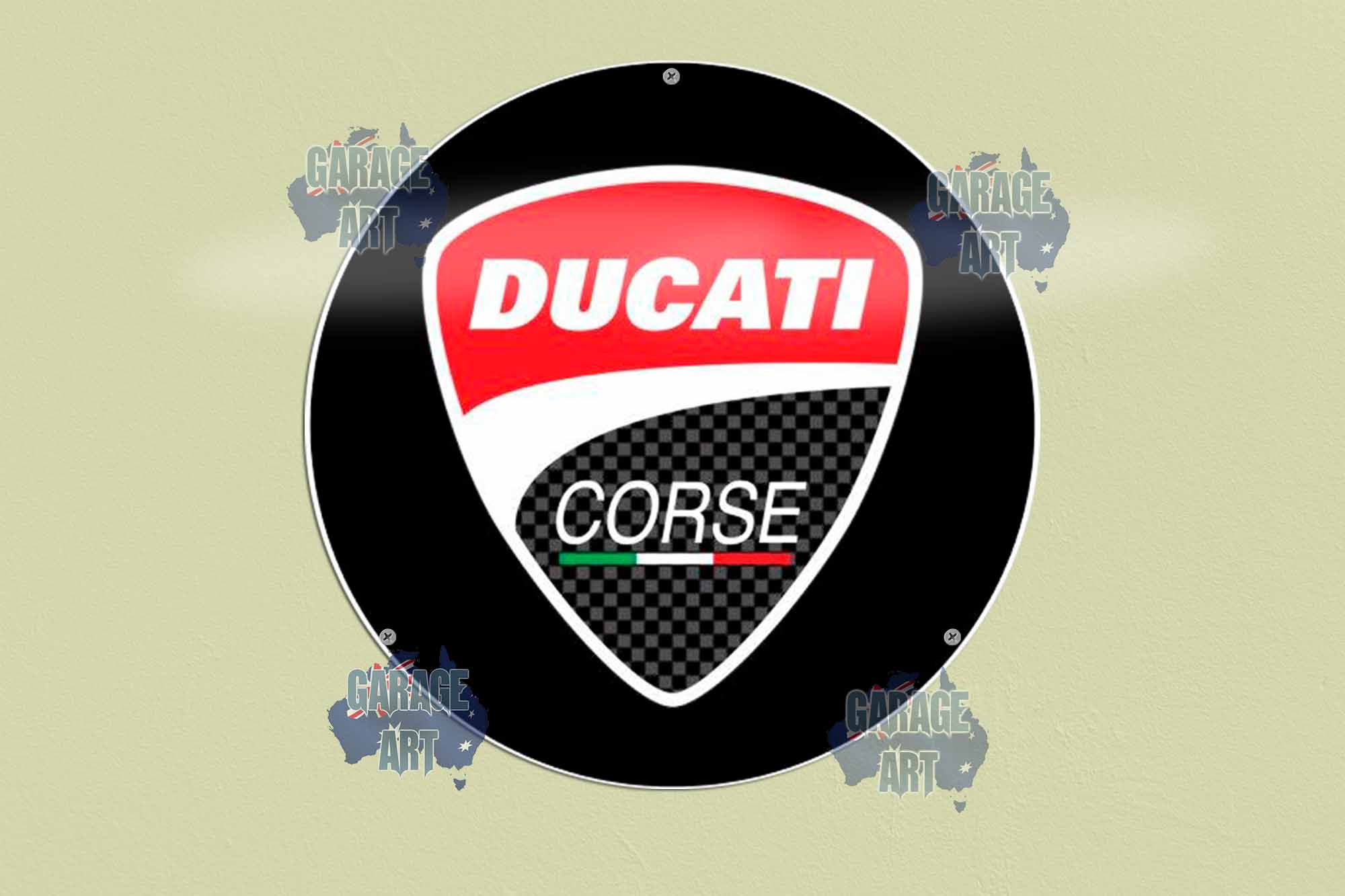 Ducati Logo Motorcycle 355mmDia Tin Sign freeshipping - garageartaustralia