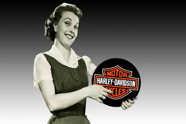 Harley Davidson Logo 355mmDia Tin Sign freeshipping - garageartaustralia