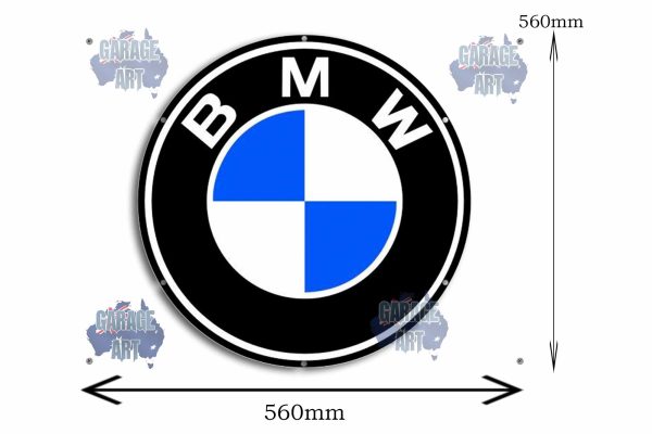 BMW Logo 560Dia Tin Sign freeshipping - garageartaustralia