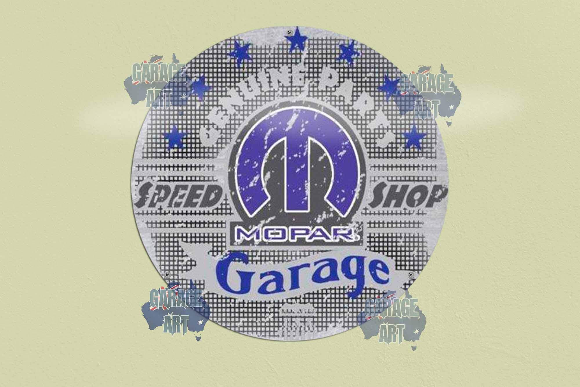 Mopar Garage 355mmDia Tin Sign freeshipping - garageartaustralia