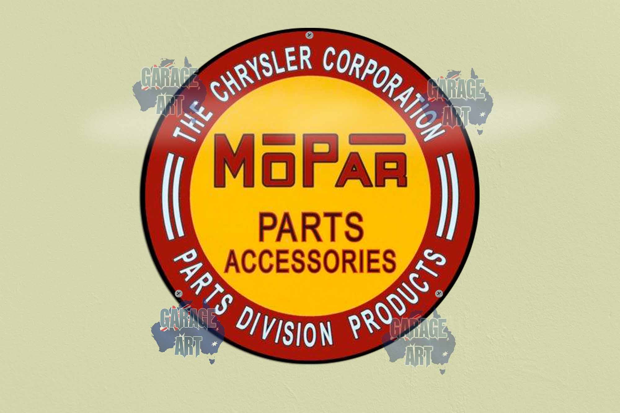 Mopar Parts Accessories 355mmDia Tin Sign freeshipping - garageartaustralia