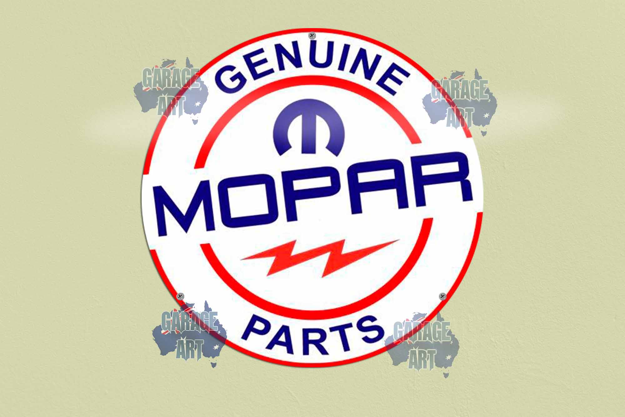 Mopar Parts 355mmDia Tin Sign freeshipping - garageartaustralia