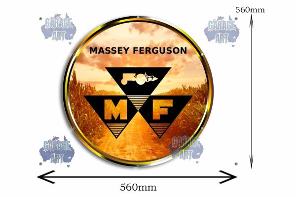 Massey Ferguson Tractor Logo 560Dia Tin Sign freeshipping - garageartaustralia