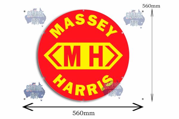 Massey Harris Tractor Logo 560Dia Tin Sign freeshipping - garageartaustralia
