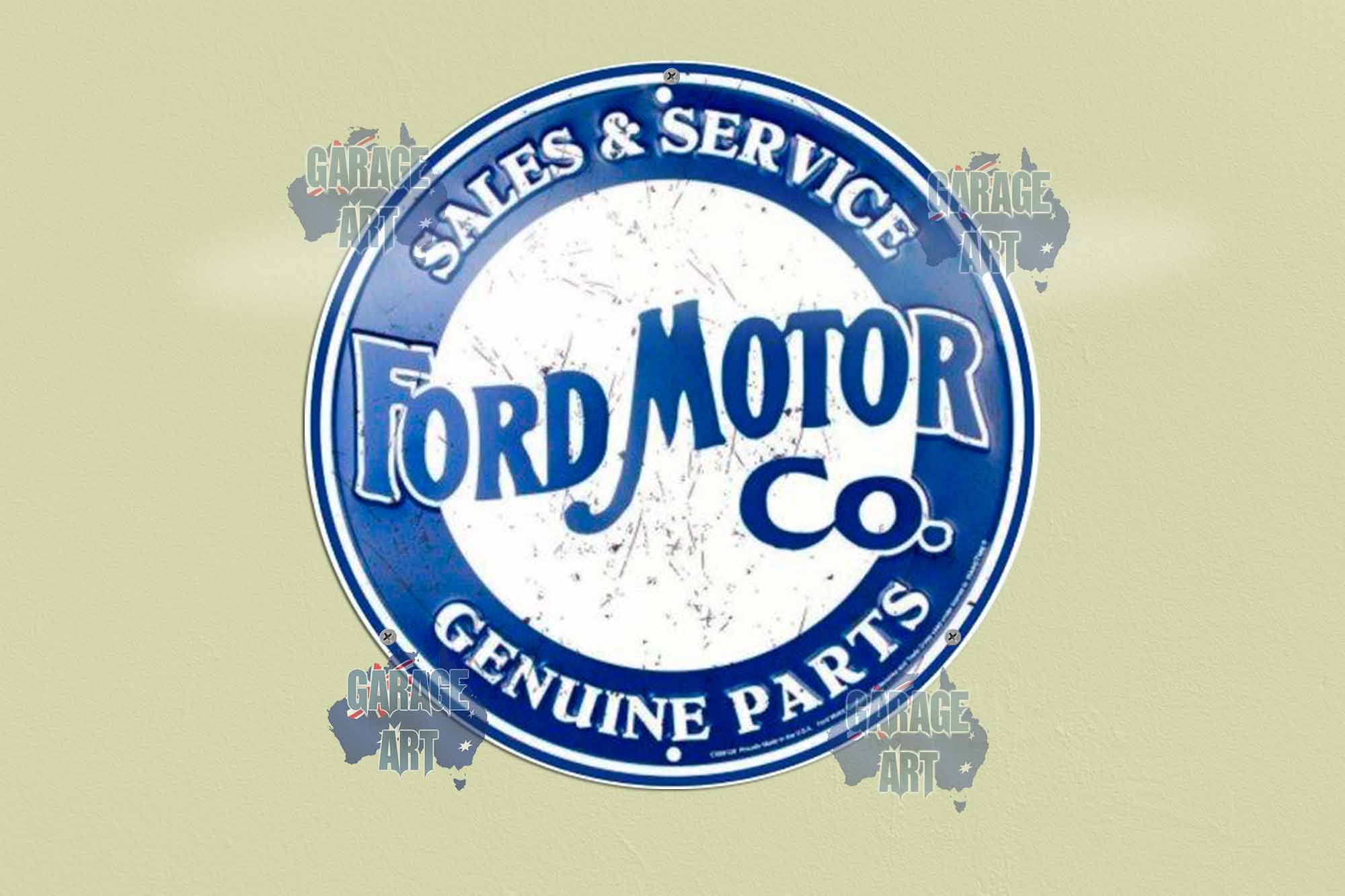 Ford Motor Co 355mmDIa Tin Sign freeshipping - garageartaustralia
