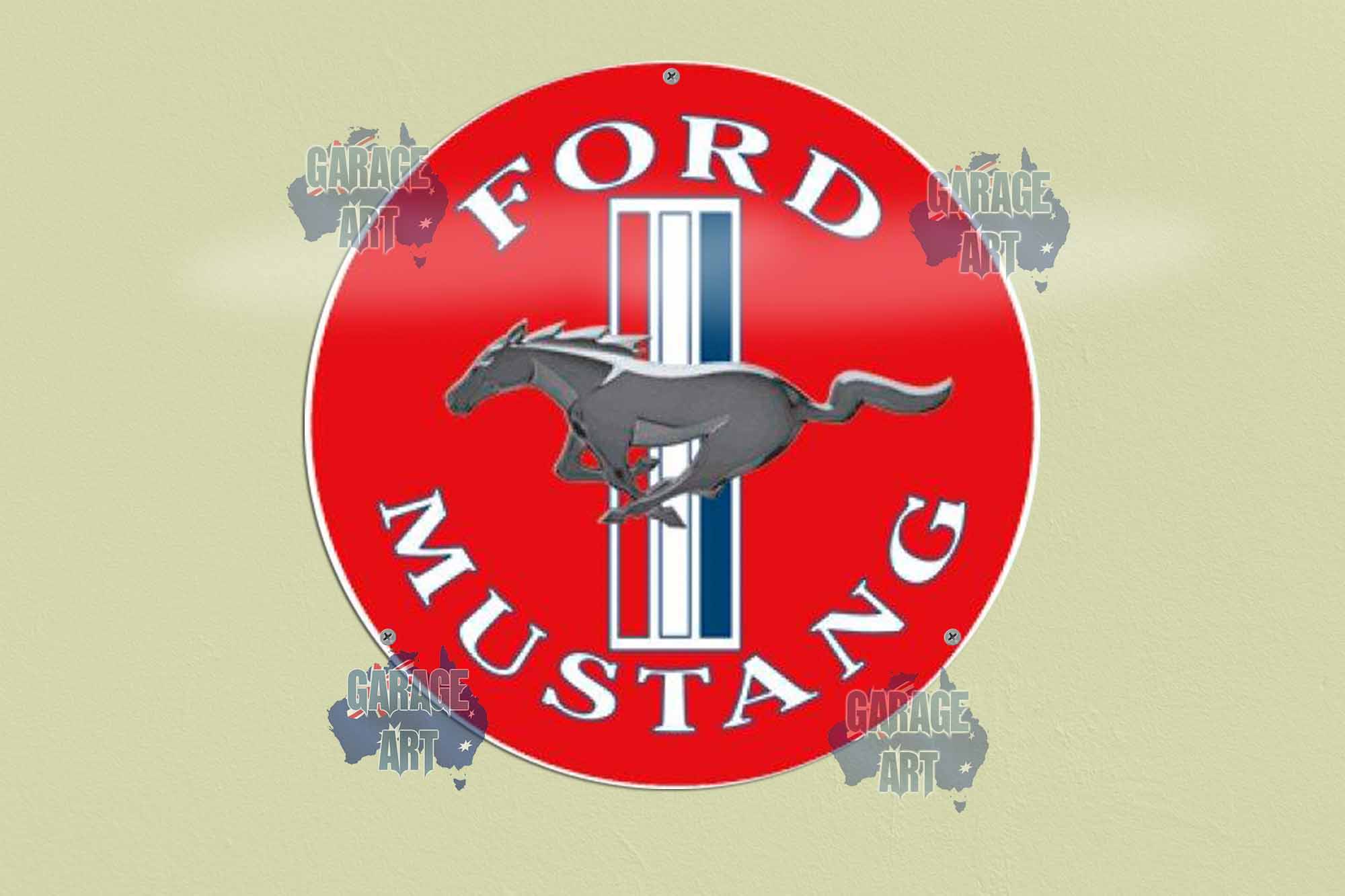 Ford Mustang 355mmDIa Tin Sign freeshipping - garageartaustralia