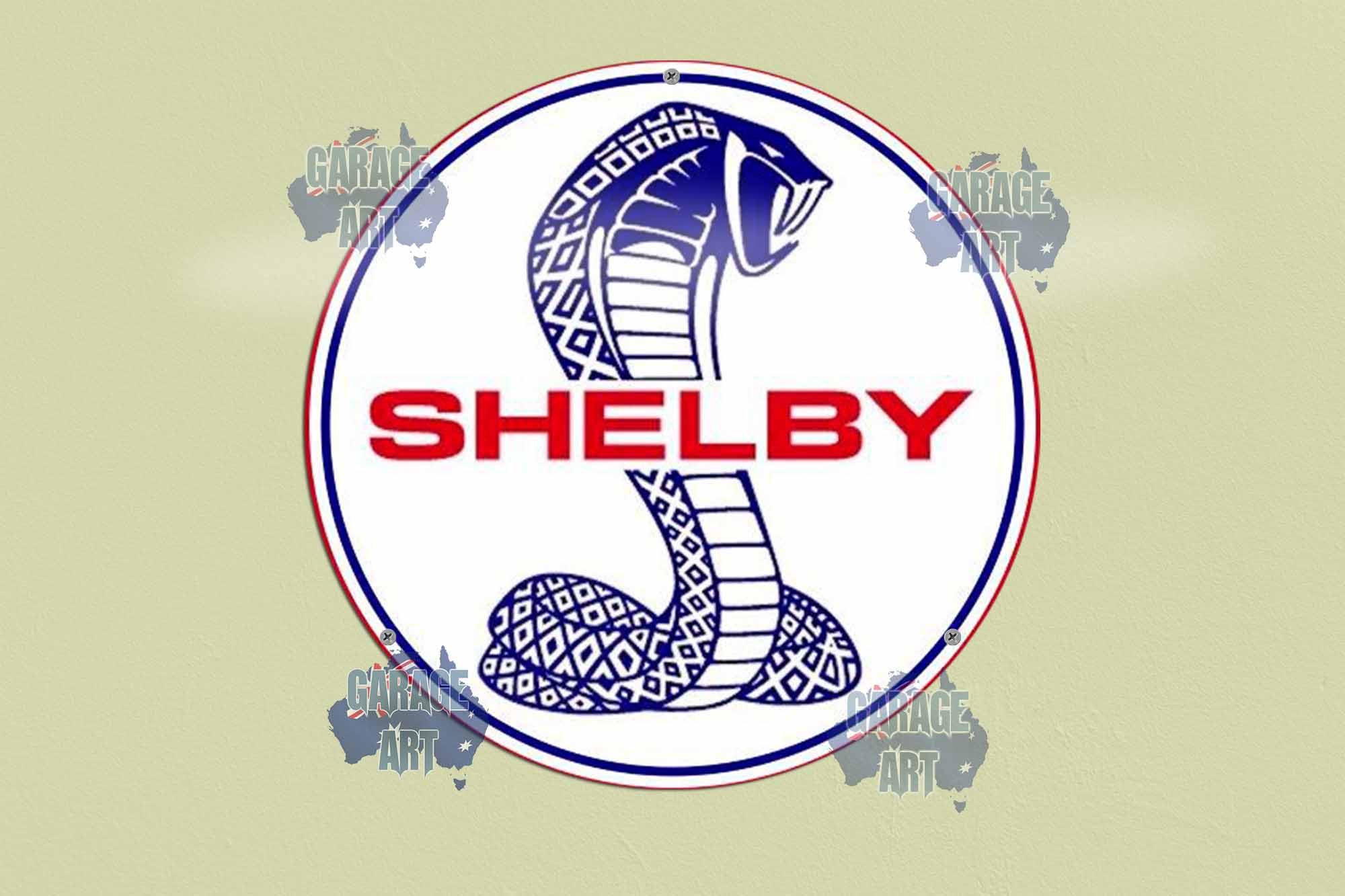 Shelby Blue Snake 355mmDIa Tin Sign freeshipping - garageartaustralia