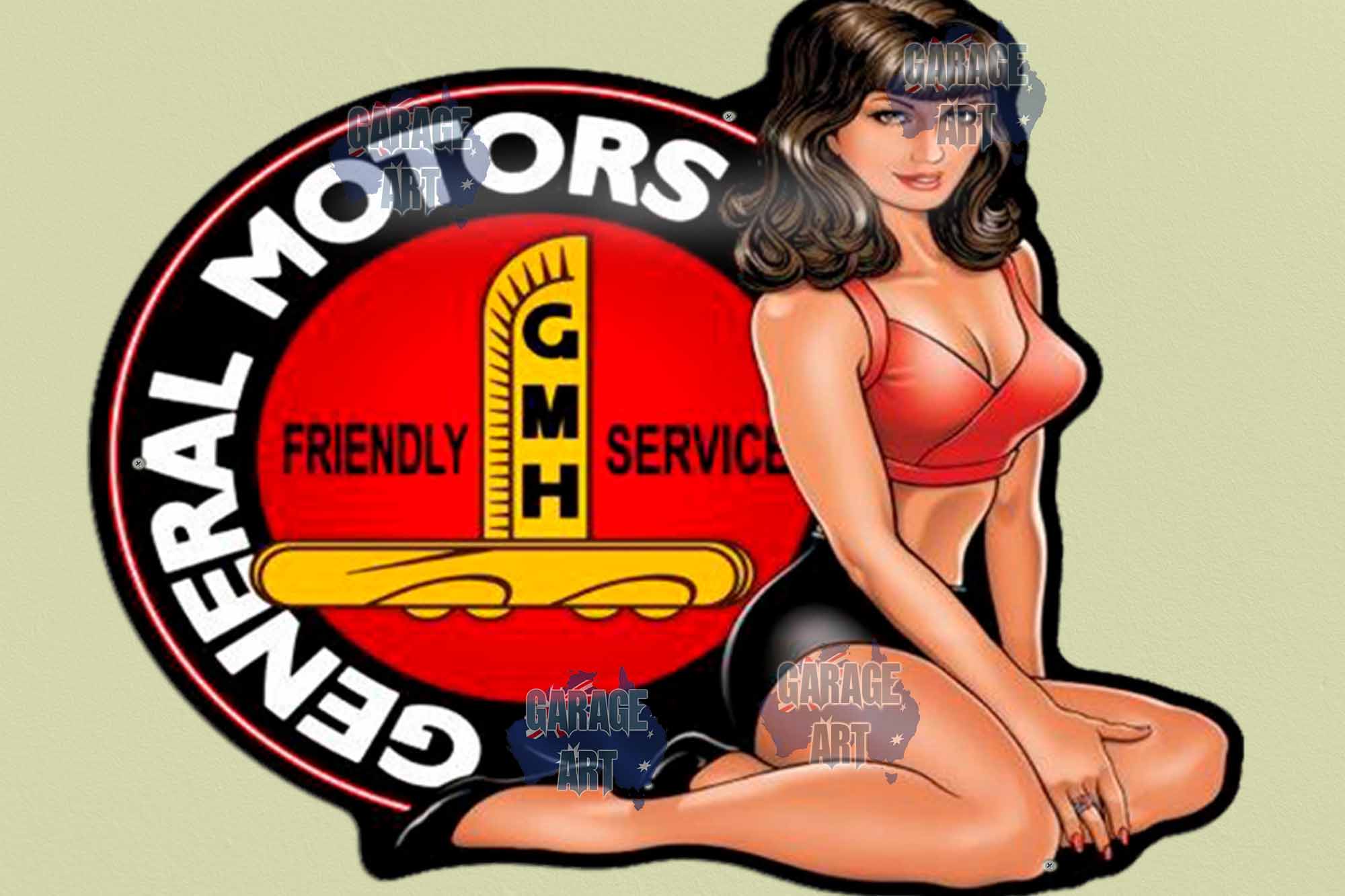 Holden General Motors GMH Pinup Tin Sign freeshipping - garageartaustralia