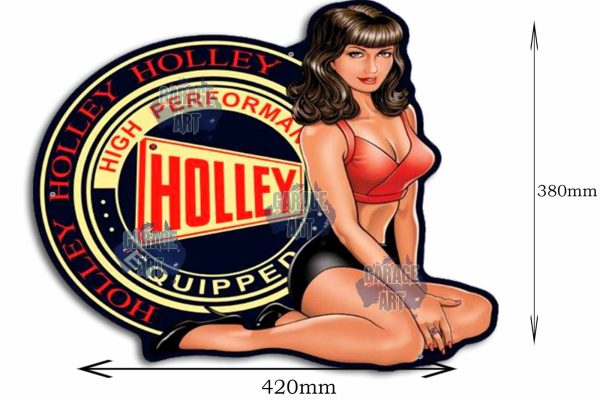 Holley High Performance Pinup Tin Sign freeshipping - garageartaustralia