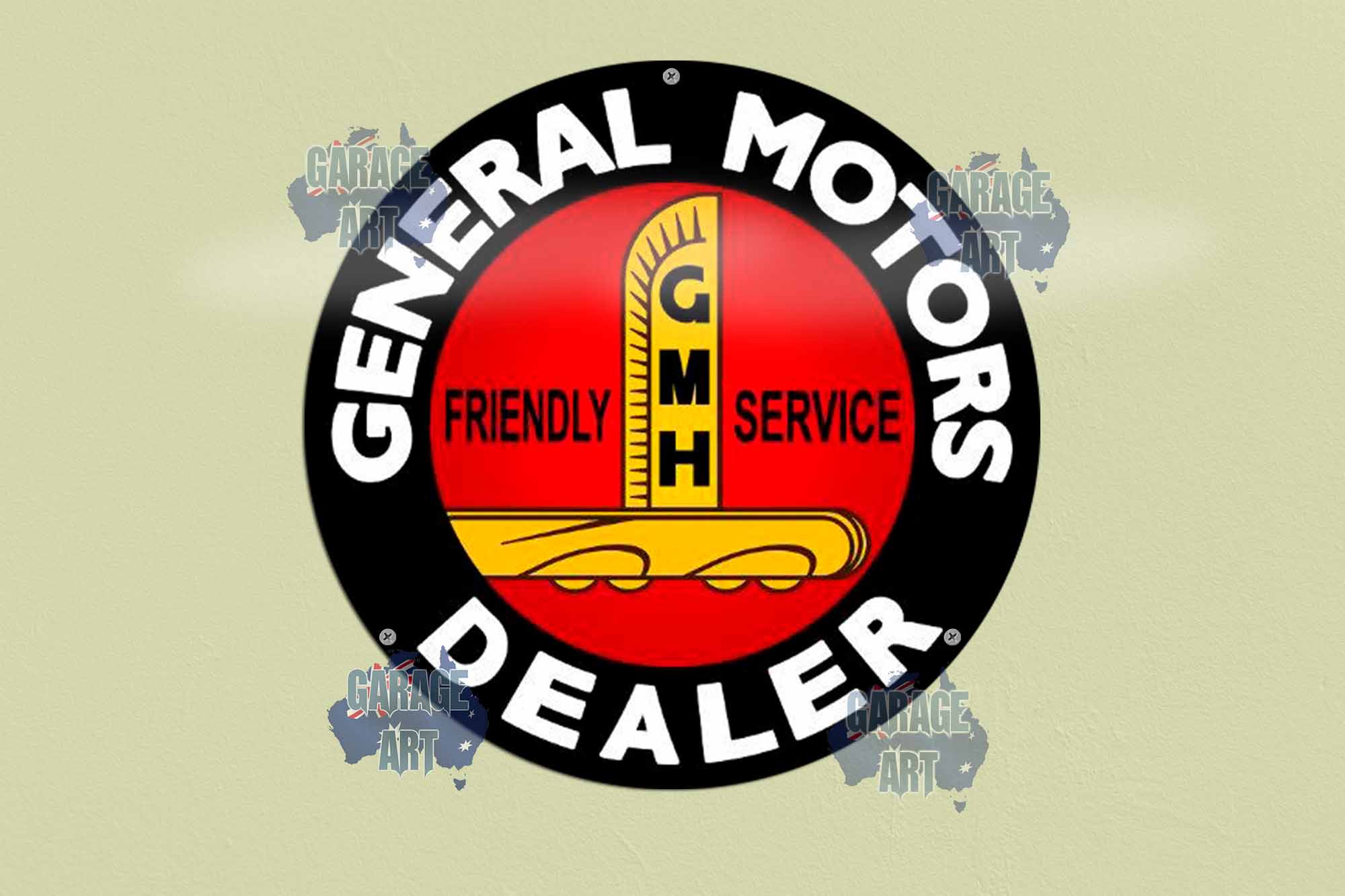 General Motors Dealer 355mmDia Tin Sign freeshipping - garageartaustralia