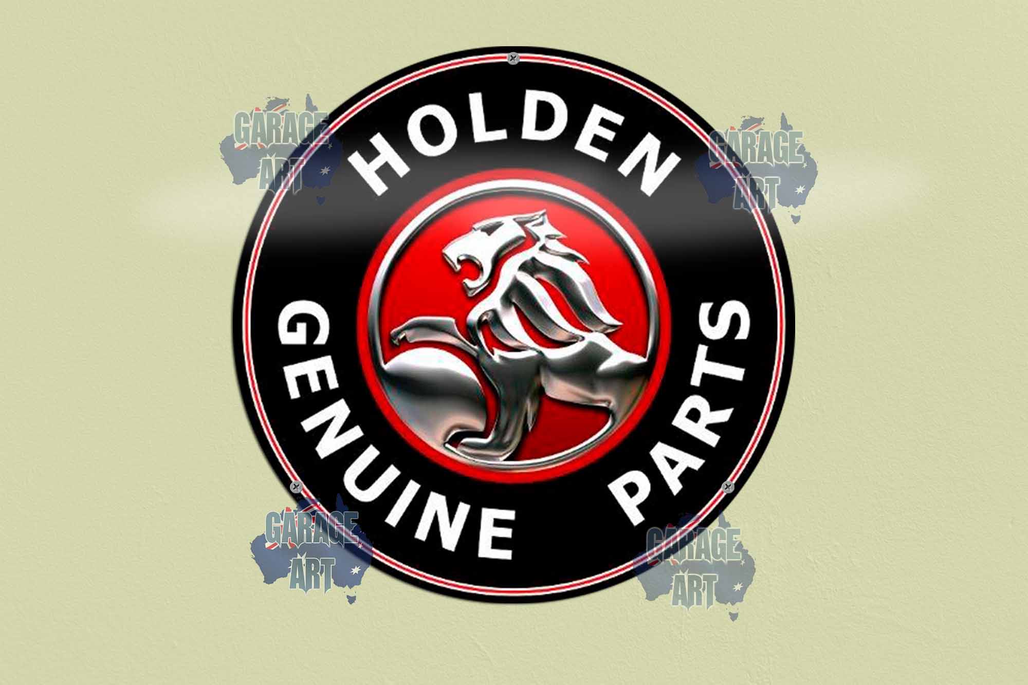 Holden Genuine Parts Logo 355mmDia Tin Sign freeshipping - garageartaustralia