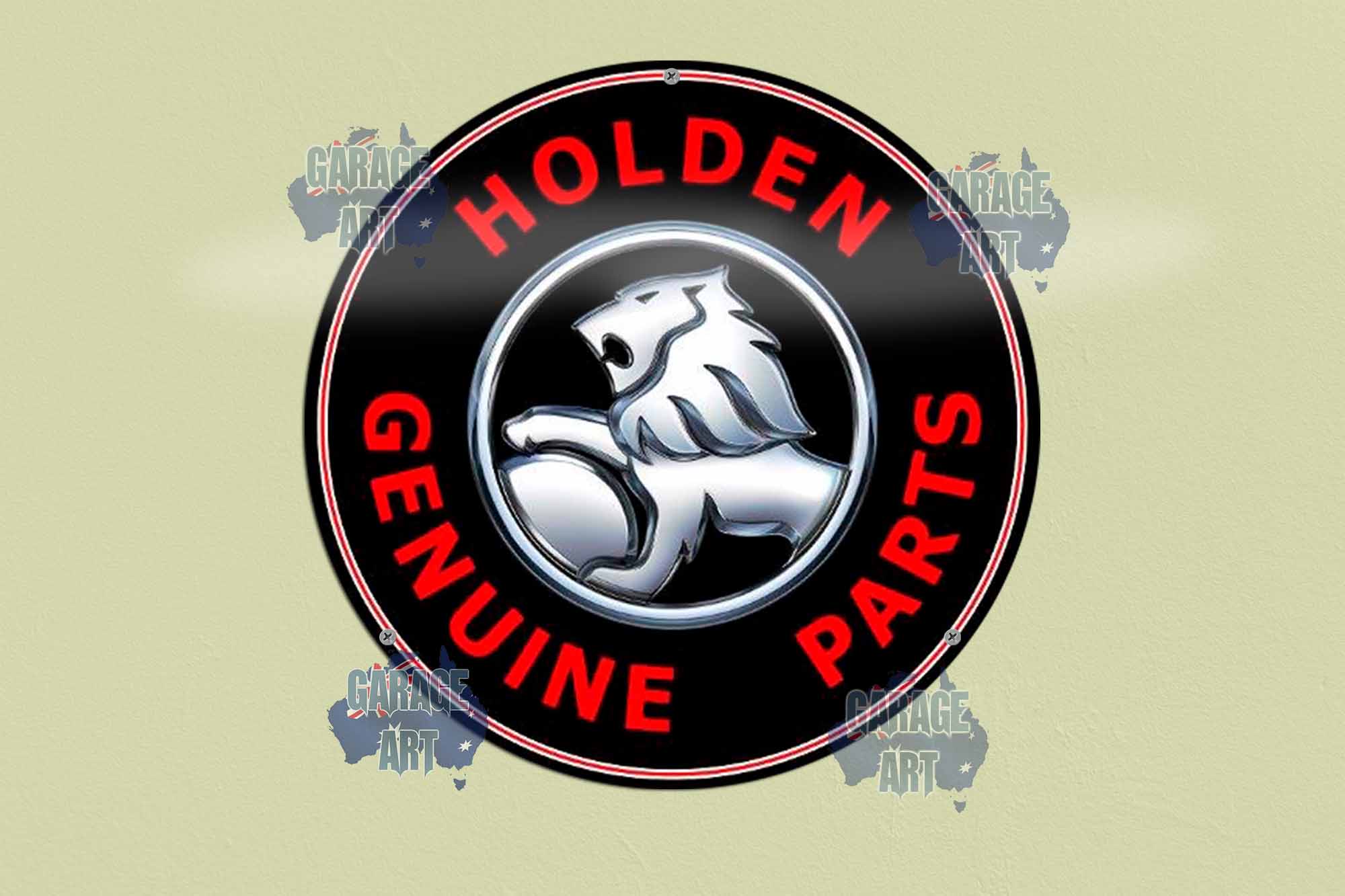 Holden Genuine Parts Silver Logo 355mmDia Tin Sign freeshipping - garageartaustralia