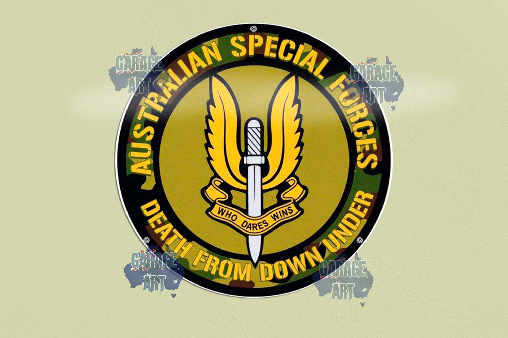 Australian Special Forces 355mmDIa Tin Sign freeshipping - garageartaustralia