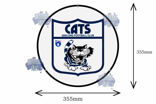 Geelong Cats 2 355mmDIa Tin Sign freeshipping - garageartaustralia