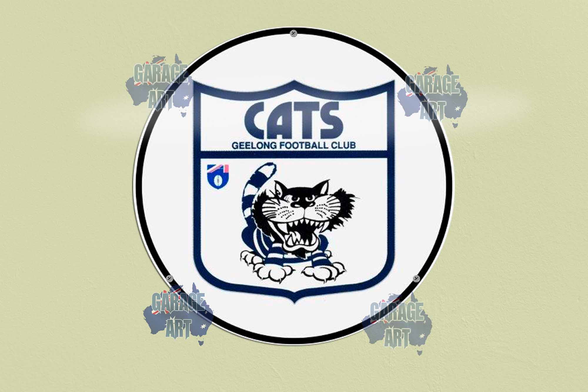 Geelong Cats 2 355mmDIa Tin Sign freeshipping - garageartaustralia