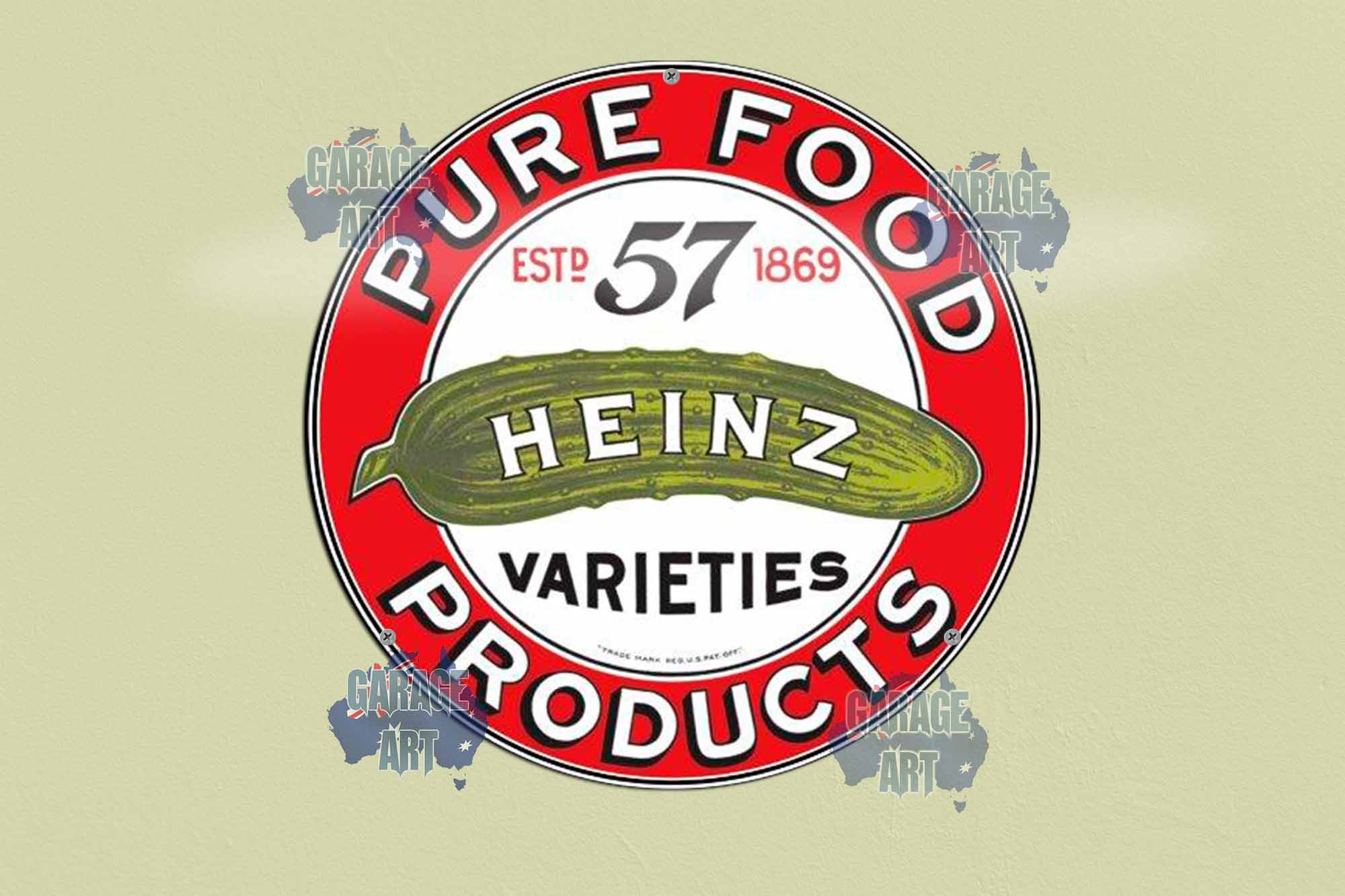 Pure Foods Products 355mmDIa Tin Sign freeshipping - garageartaustralia