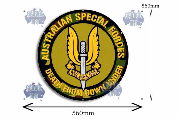 Australian Special Forces Logo 560Dia Tin Sign freeshipping - garageartaustralia