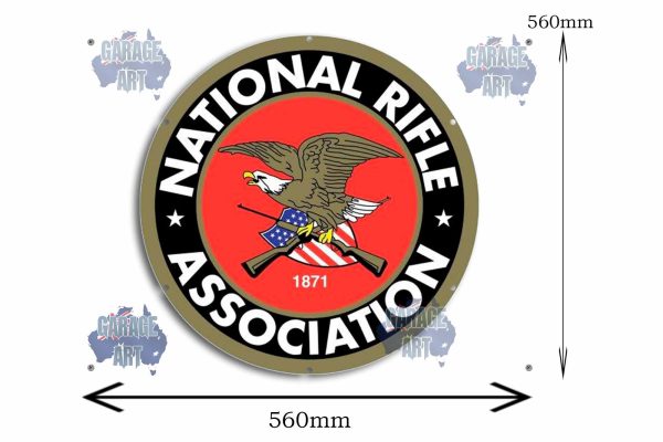 National Rifle Association 560Dia Tin Sign freeshipping - garageartaustralia