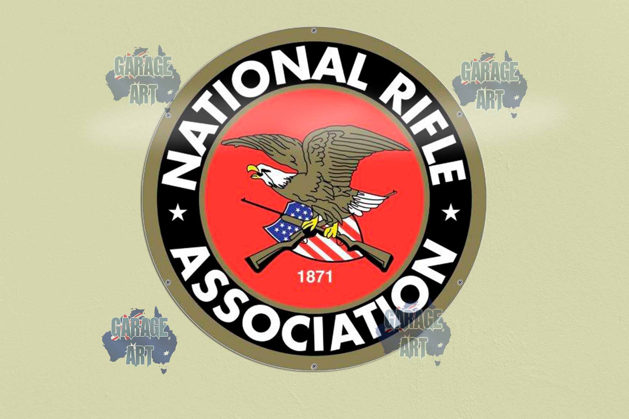 National Rifle Association 560Dia Tin Sign freeshipping - garageartaustralia