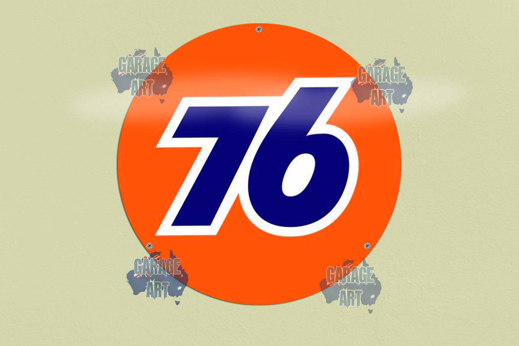 76 Service Station Logo 355mmDia Tin Sign freeshipping - garageartaustralia