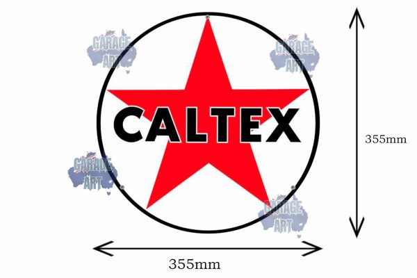 Caltex Star 355mmDia Tin Sign freeshipping - garageartaustralia