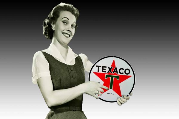 Texaco Old Logo 3D 355mmDIa Tin Sign freeshipping - garageartaustralia
