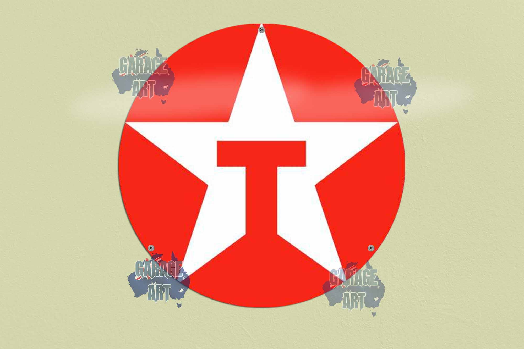 New Texaco Logo 3D 355mmDIa Tin Sign freeshipping - garageartaustralia