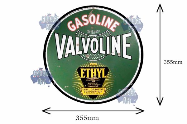 Valvoline Gasoline USA 3D 355mmDIa Tin Sign freeshipping - garageartaustralia