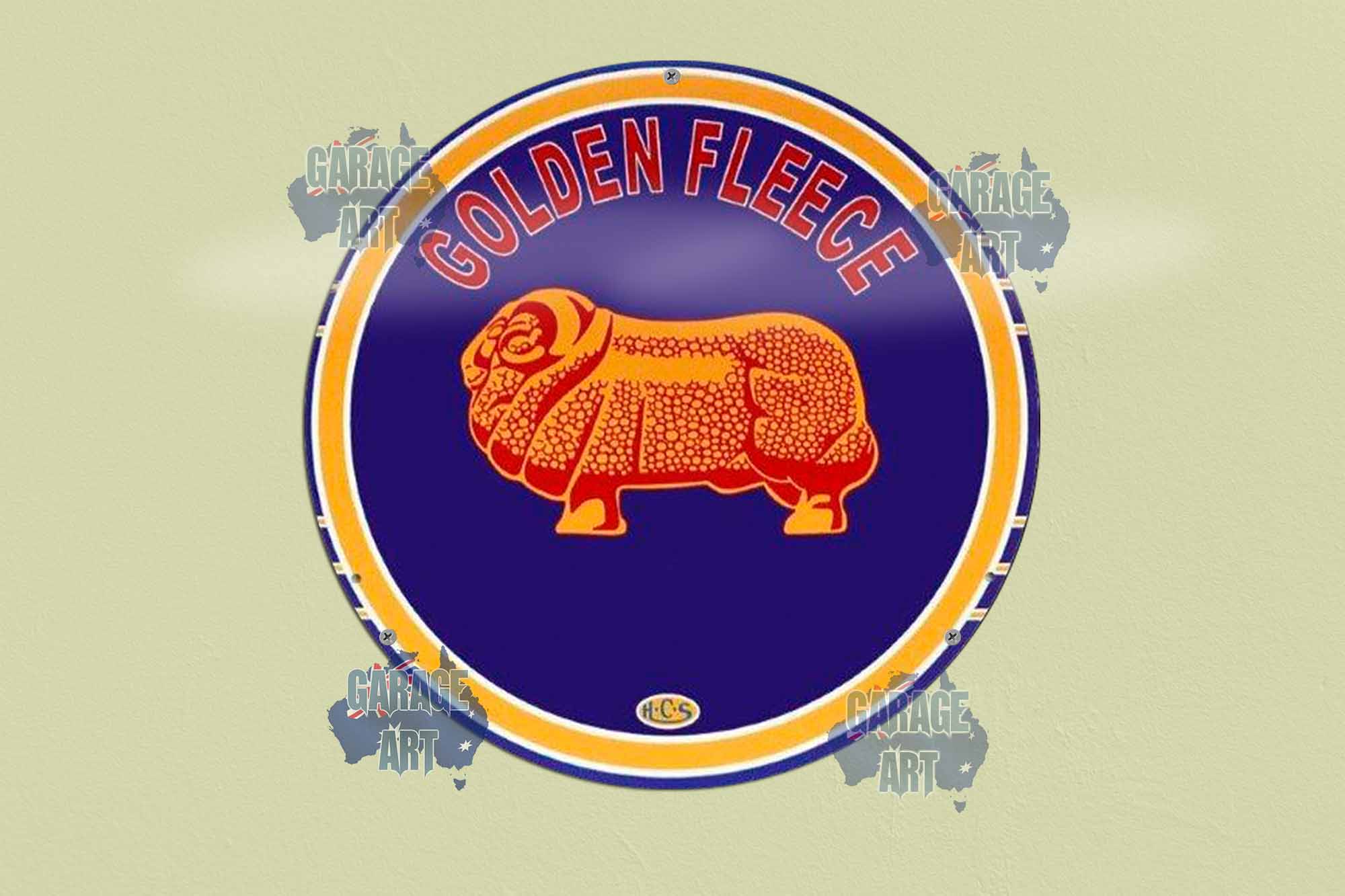 Golden Fleece ram oil thumb 355mmDia Tin Sign freeshipping - garageartaustralia