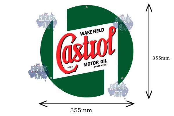 Green Castrol 3D 355mmDIa Tin Sign freeshipping - garageartaustralia