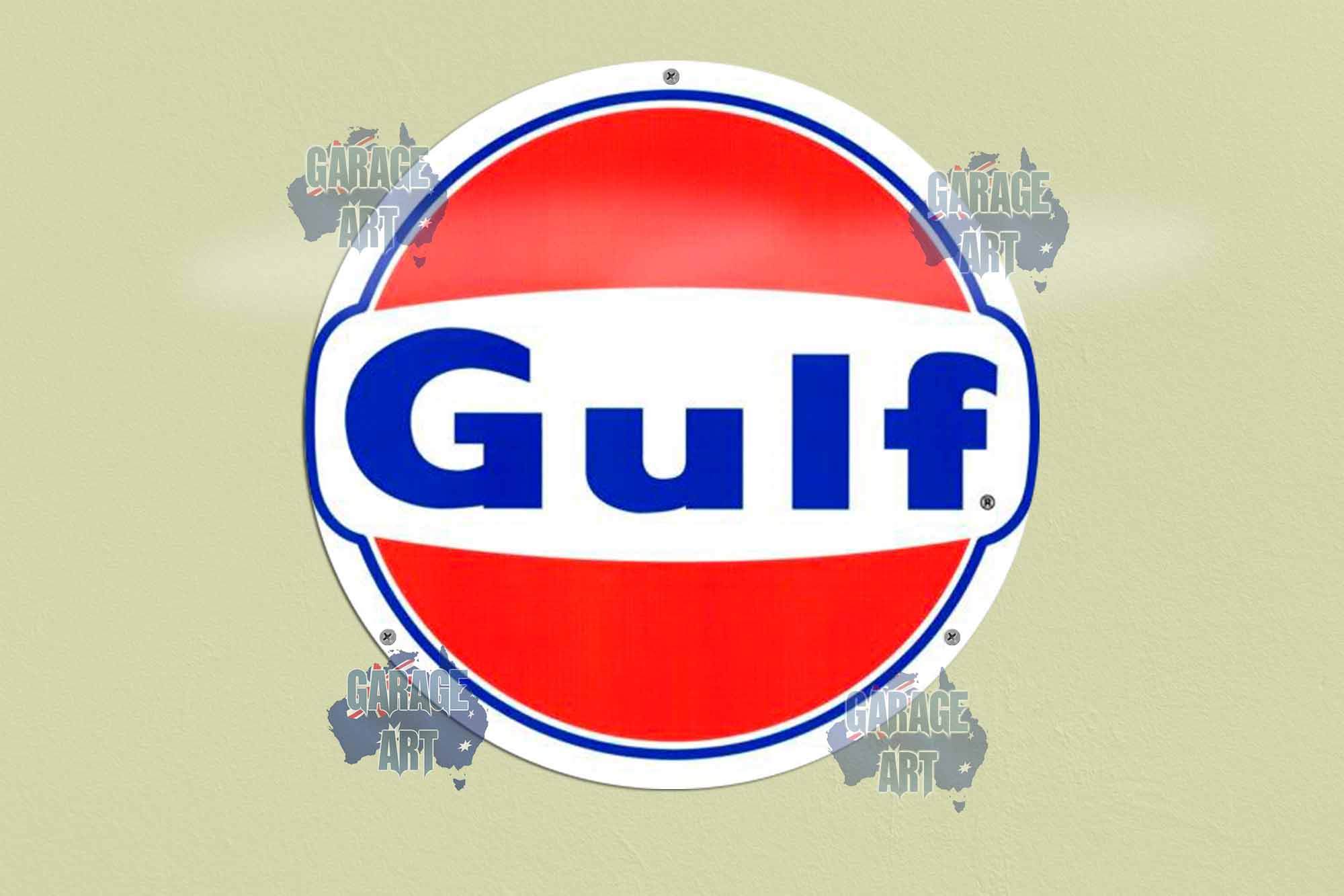 Gulf 3D 355mmDIa Tin Sign freeshipping - garageartaustralia