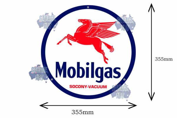 Mobil Gas 3D 355mmDIa Tin Sign freeshipping - garageartaustralia