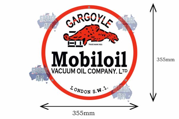 Mobil oil 3D 355mmDIa Tin Sign freeshipping - garageartaustralia