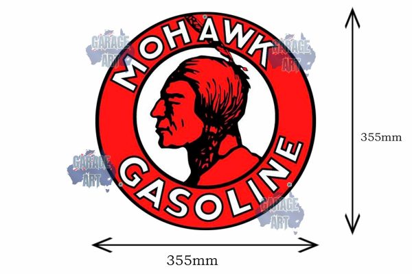 Mohawk Gasoline 3D 3D 355mmDIa Tin Sign freeshipping - garageartaustralia