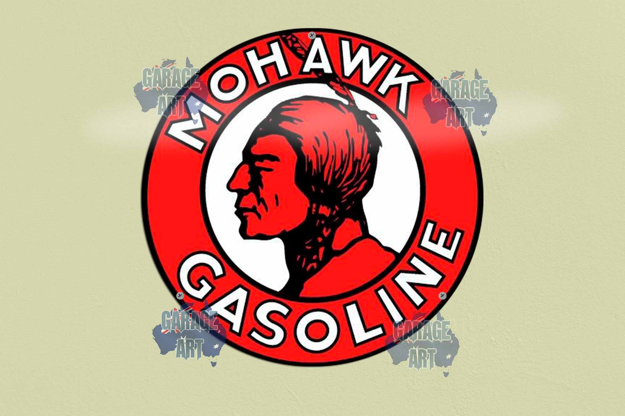 Mohawk Gasoline 3D 3D 355mmDIa Tin Sign freeshipping - garageartaustralia