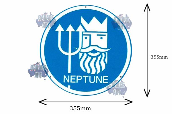 Neptune 3D 355mmDIa Tin Sign freeshipping - garageartaustralia