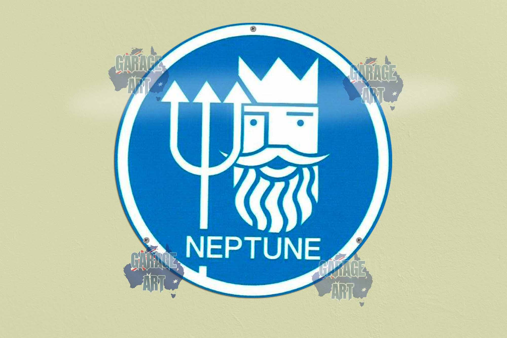 Neptune 3D 355mmDIa Tin Sign freeshipping - garageartaustralia