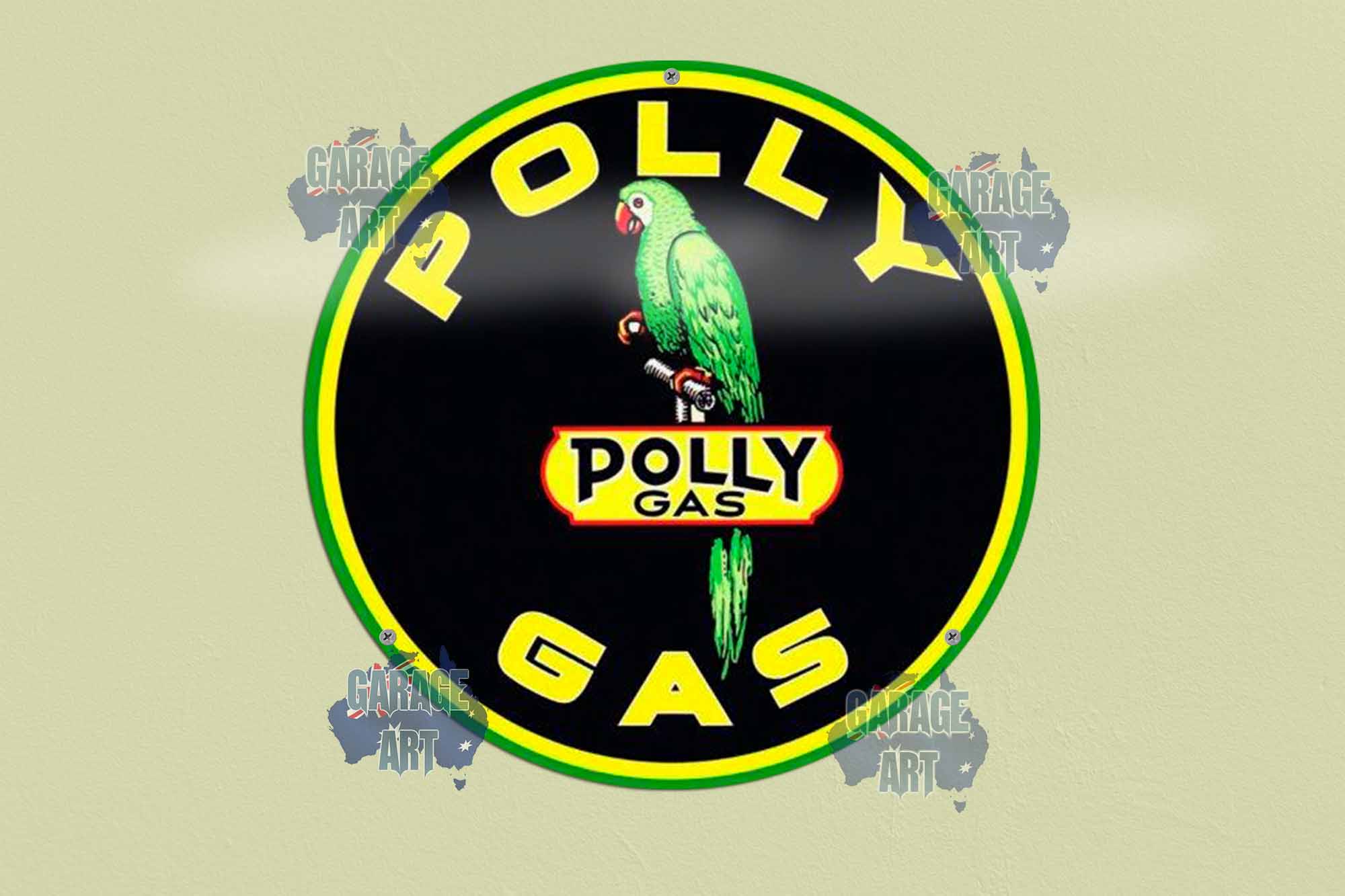 Polly Gas 3D 355mmDIa Tin Sign freeshipping - garageartaustralia