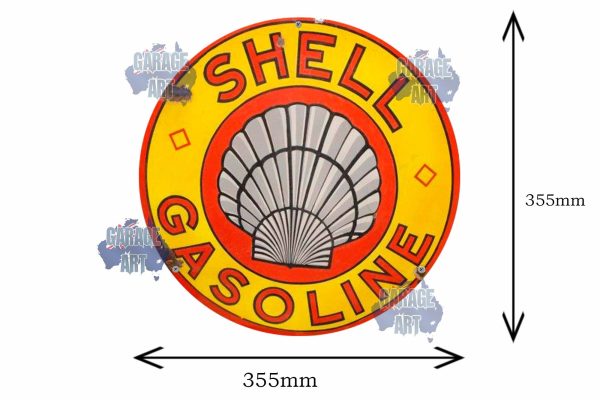 Shell Old Gasoline 3D 355mmDIa Tin Sign freeshipping - garageartaustralia
